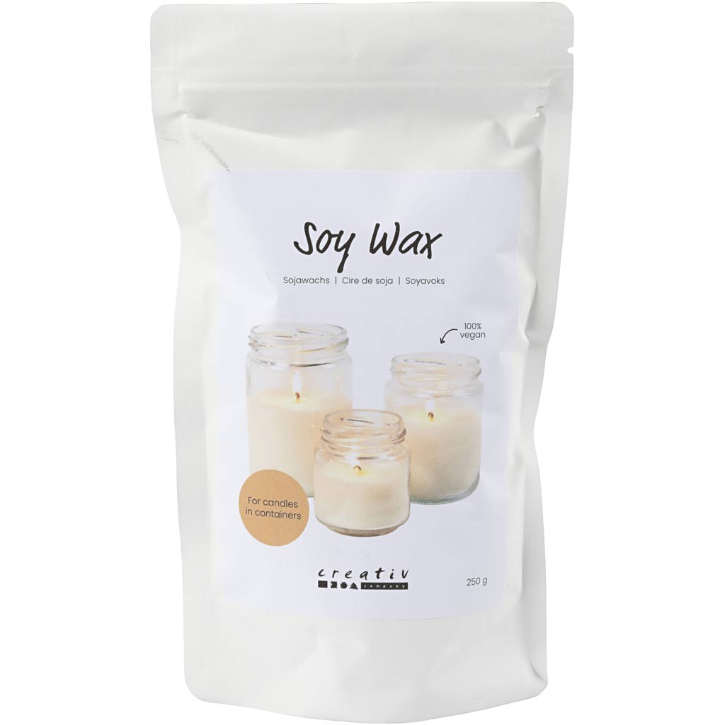 Creativ Company Sojawachs, für Kerzen im Glas, Creme, 250 gr 1 Box
