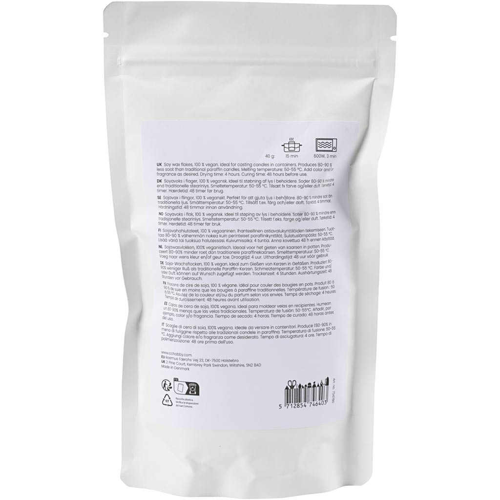 Creativ Company Sojawachs, für Kerzen im Glas, Creme, 250 gr 1 Box