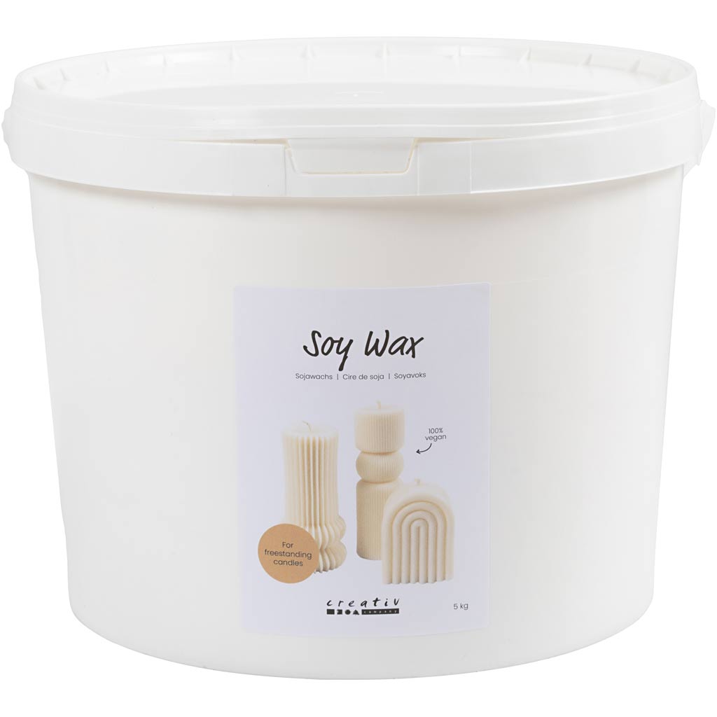 Creativ Company Sojawachs, für Einzelkerzen, Creme, 5 kg 1 Karton