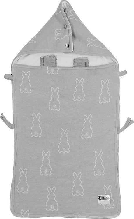 Meyco Baby x Mrs.Keizer Kaninchenfußsack – Silber – 40 x 82 cm