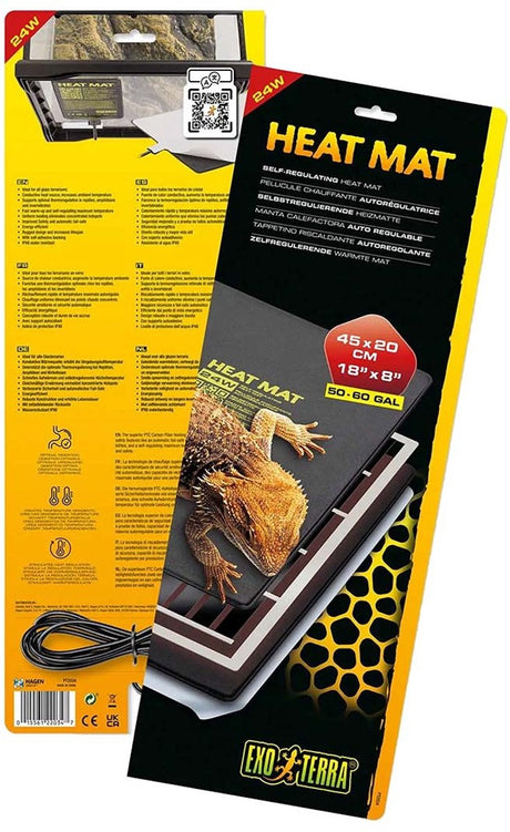Exo Terra selbstregulierende Heizmatte für Glasterrarien | 8W 16W 24W 24 Watt - 45x20cm