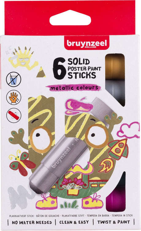 Bruynzeel Gouachestifte Set metallic | 6 Farben