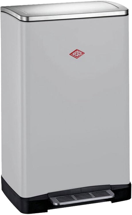 Wesco Big Double Boy Mülltrenner | 36 Liter | Duo Treteimer (2x18 Liter) | Metall - kühles Grau matt | Müll