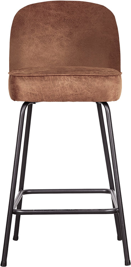 Woood Vogue Barstuhl 65 cm – recyceltes Leder – Cognac – 89 x 50 x 55