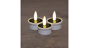 Theelicht solar 3d lont set van 3 wit blister