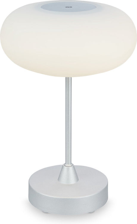 Briloner - olana - led tafellamp accu - dimbaar - glazen led tafellamp - snoerloos - touch functie - 3.300k - warm wit - chroom mat - 150x160 mm (hxd)