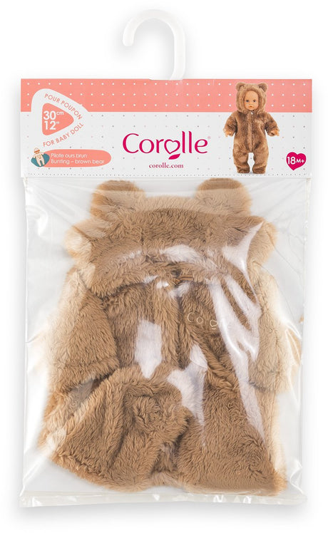 Corolle Puppenkostüm Bären-Einteiler braun – 30 cm Puppenkleidung.