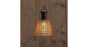 Solar hanglamp amber 12,5x12,5x16cm 1led warm wit