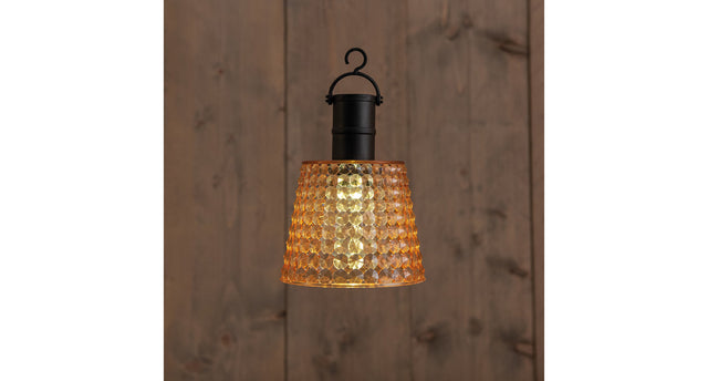 Solar hanglamp amber 12,5x12,5x16cm 1led warm wit
