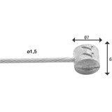 Elvedes-Bremsinnenzug 2.000 mm 1×19-adriger Edelstahl ø1,5 mm mit T-Nippel ø7 × 6 mm