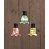 Anna's collection solar lampje bloem 8x10cm geel groen roze led warm wit