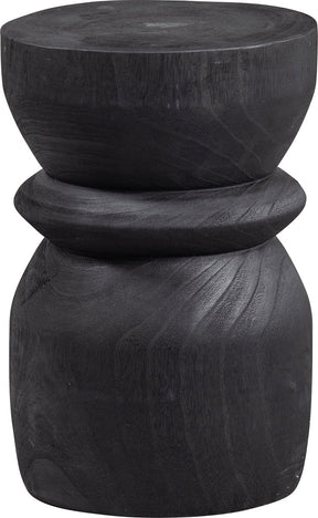Woood bikkel kruk - hout - zwart - 40x28x28