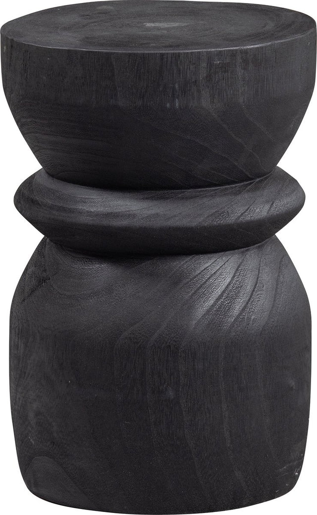 Woood bikkel kruk - hout - zwart - 40x28x28
