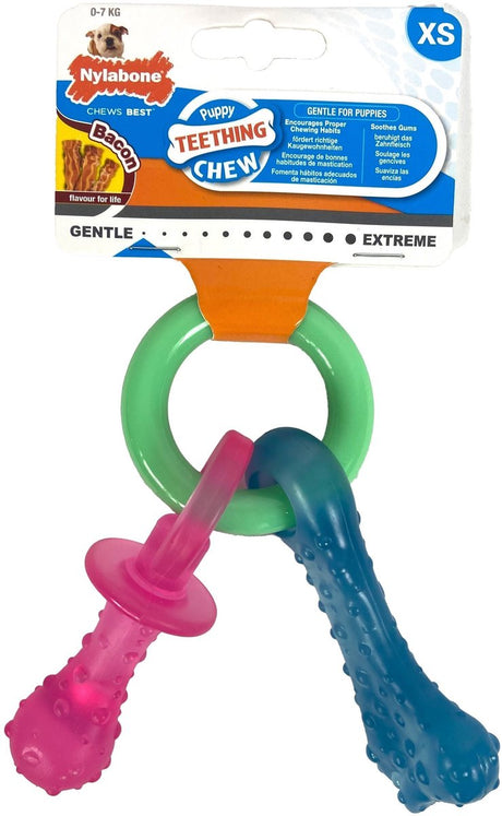 Nylabon Welpe kaut Beetring -Zeitzuer -Welpepeelgo -Speck mit Speck