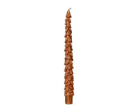 Decoris Tafelkerze Weihnachtsbaumform Paraffinkupfer Durchmesser 2,2 x 25 cm