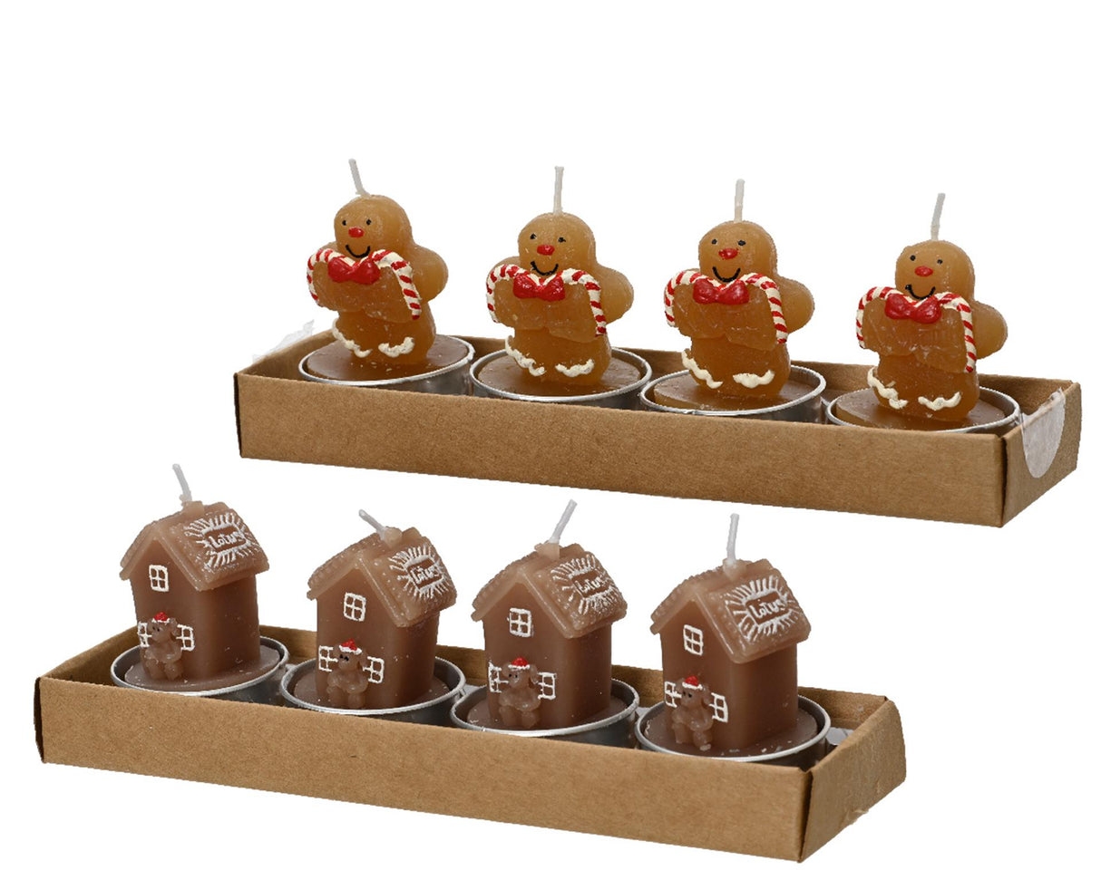 Decoris Teelichter Lebkuchen 5,5cm 4 Stück