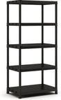 Keter Lagerregal aus Kunststoff – extra tief – 400 kg Tragkraft – 5 Regale – 60 x 90 x 187 cm – schwarz