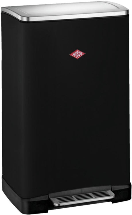 Wesco Big Double Boy Mülltrenner | 36 Liter | Duo Treteimer (2x18 Liter) | Metall - mattschwarz | Müll