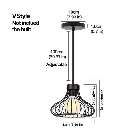 Homestyle Pro MK013-B Industrie-Hängelampe 23x20 cm aus schwarzem Metall