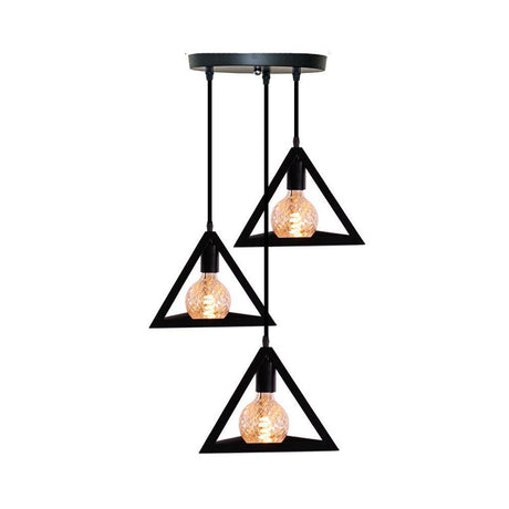 Homestyle Pro MK022-B industrielle Pyramiden-Hängelampen aus schwarzem Metall