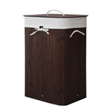 Homestyle Pro rechteckiger Bambus-Wäschekorb 40x30x60 cm braun weiß