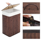 Homestyle Pro rechteckiger Bambus-Wäschekorb 40x30x60 cm braun weiß