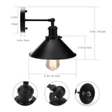 Homestyle pro mk023-b industrielle Wandleuchte 22 cm aus schwarzem Metall