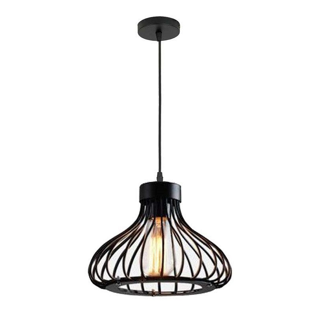 Homestyle Pro MK109-BB Industrie-Hängelampe 22 x 18 cm, schwarzes Metall