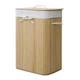 Homestyle Pro rechteckiger Bambus-Wäschekorb 40x30x60 cm naturweiß