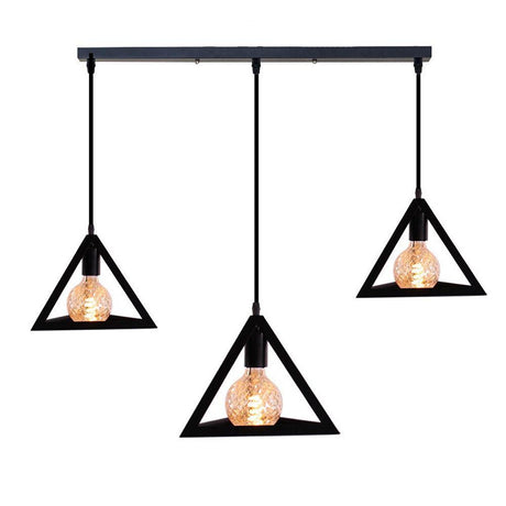 Homestyle Pro MK018-B Industrielle Pyramiden-Hängelampen aus schwarzem Metall