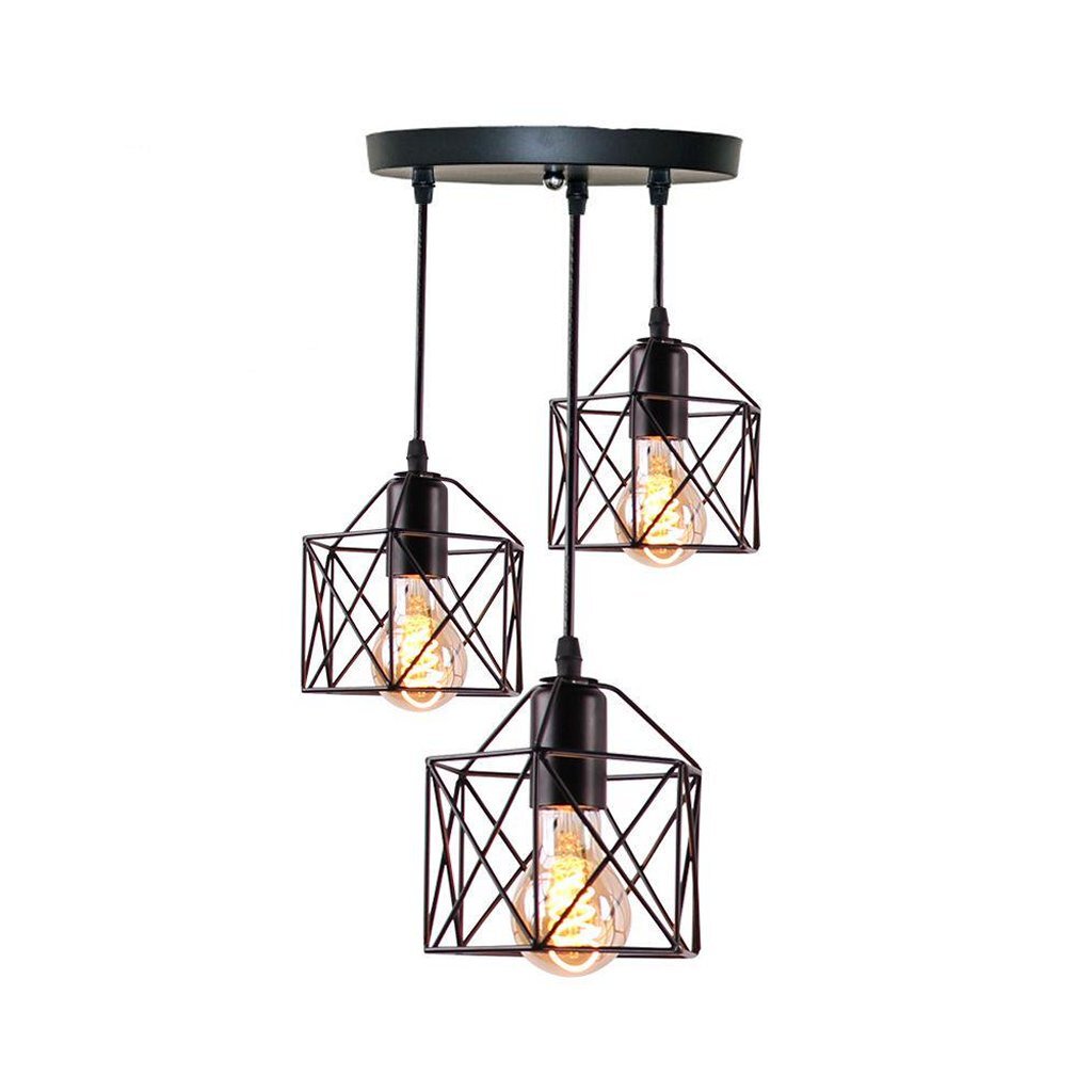 Homestyle Pro MK019-B Industrie-Hängelampen aus schwarzem Metall