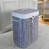 Homestyle Pro rechteckiger Bambus-Wäschekorb 40x30x60 cm grauweiß