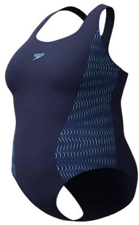 Speedo Plus-Size Placement Medalist Einteiler Damen-Sportanzug - Marineblau