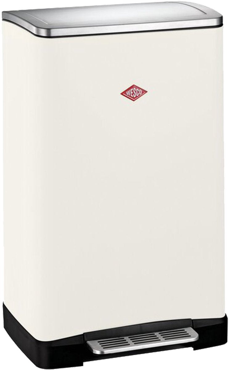 Wesco Big Double Boy Mülltrenner | 36 Liter | Duo Treteimer (2x18 Liter) | Metall - Mattsand | Müll
