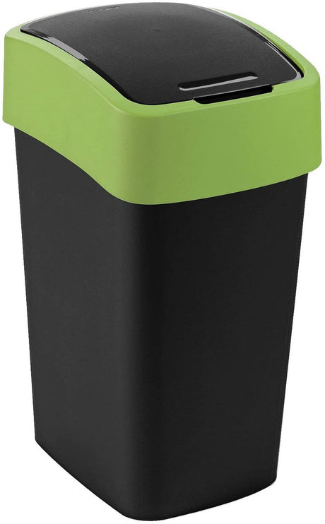 Curver Flip Bin-Serie – Mülleimer – 45 l – Schwarzgrün – Doppelte Öffnung