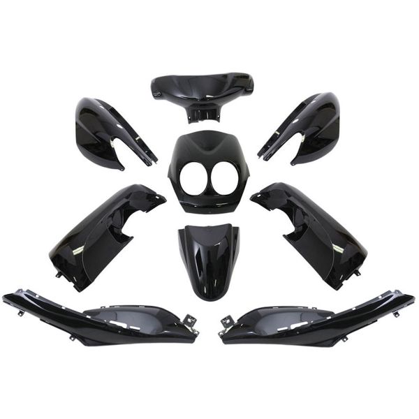 Kantenplattensatz 9-teilig für Yamaha Neos - Baujahr 2008 - 2011 - 2- und 4-Takt-Modell - Metallic-Schwarz