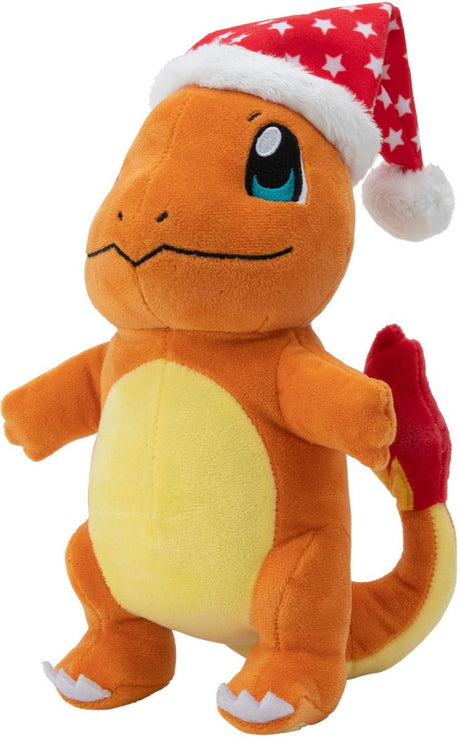 Jazwares pokémon knuffel figure winter charmander met christmas hat 20 cm knuffeles