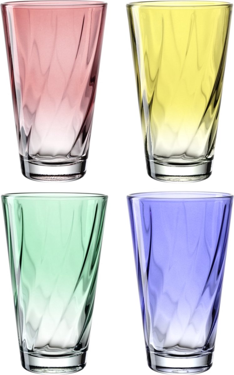 Leonardo Twist Trinkglas 300ml sortiert - Set 4