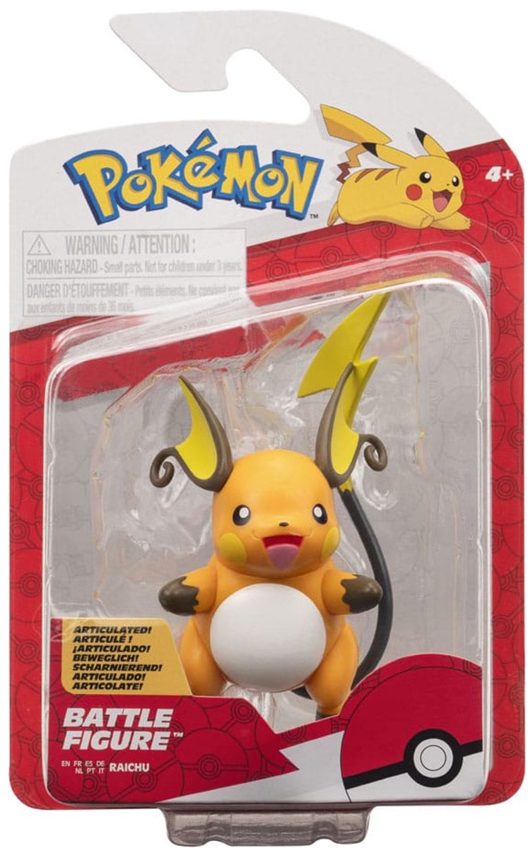 Jazwares Pokémon-Kampffigur Raichu, 5 cm große Actionfigur