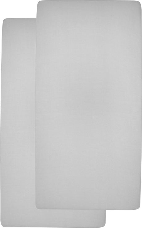 Meyco Baby Uni Spannbettlaken für Kinderbett – 2er-Pack – hellgrau – 40 x 80 x 90 cm