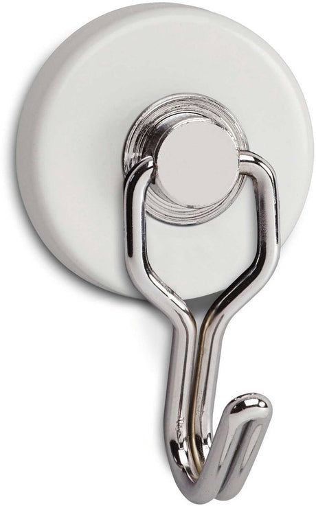 Maul Magnet rund 2 Stück 5 kg Stahl Metall Ferrit mit Haken 6 x 3,7 x 2,8 cm weiß