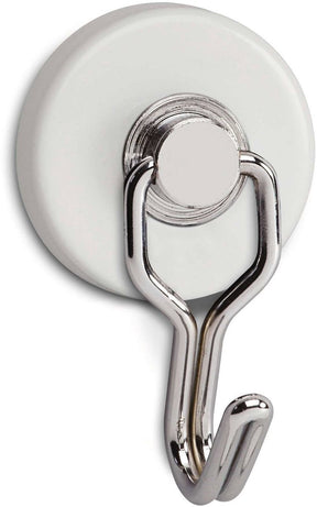 Maul Magnet rund 2 Stück 5 kg Stahl Metall Ferrit mit Haken 6 x 3,7 x 2,8 cm weiß
