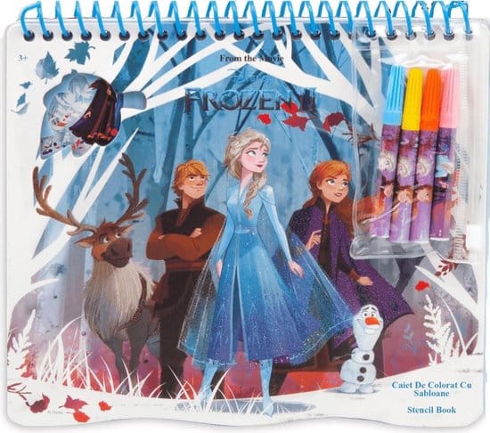 Van der Doelen Disney Frozen2 Malbuch mit Vorlage und Aufklebern, 5 Teile