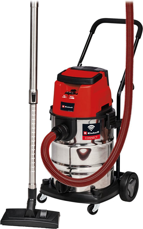 Einhell Profi Akku Nass-Trockensauger TP-VC 36 30 S Auto Li Solo – Power X-Change – 36 V Li-Ion – 30 l – Eco-Boost-Modus – 100 150 mbar – Konnektivitätsfunktion – inkl. 11-teiliges Zubehörset - exkl. Akku und Ladegerät