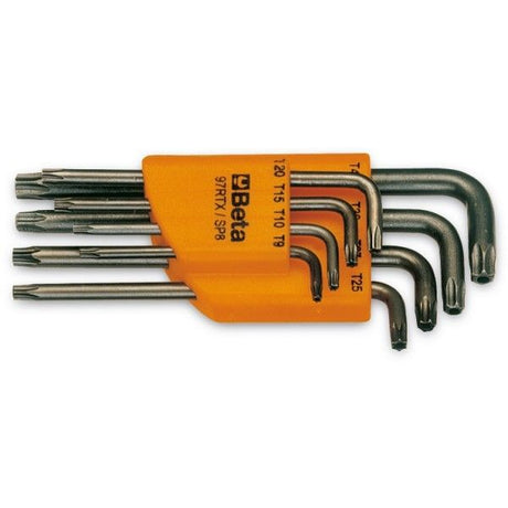 Beta 8-teiliger Satz abgewinkelter L-Schlüssel-Werkzeuge mit manipulationssicherem Torx®-Profil (Art. 97rtx) mit Unterstützung T9-T10-T15-T20-T25 T27-T30-T40