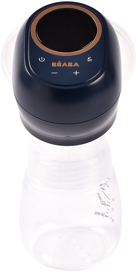 Elektrische Milchpumpe von Béaba – kompakte Einzelpumpe mit Akku – 3 Pumppositionen und 9 einstellbare Stufen mit Memory-Funktion – leiser Betrieb unter 50 dB – 180 ml Auffangflasche – inklusive 2 Brustschalen