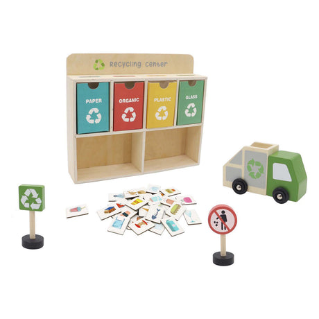 Spielset für ein Recyclingzentrum aus Holz