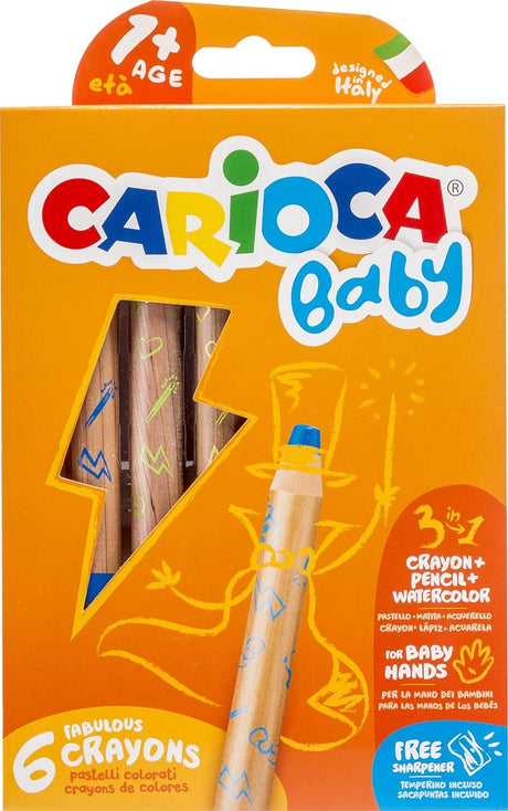 Carioca Baby 1+ 3-in-1 Jumbo-Farbstifte 6