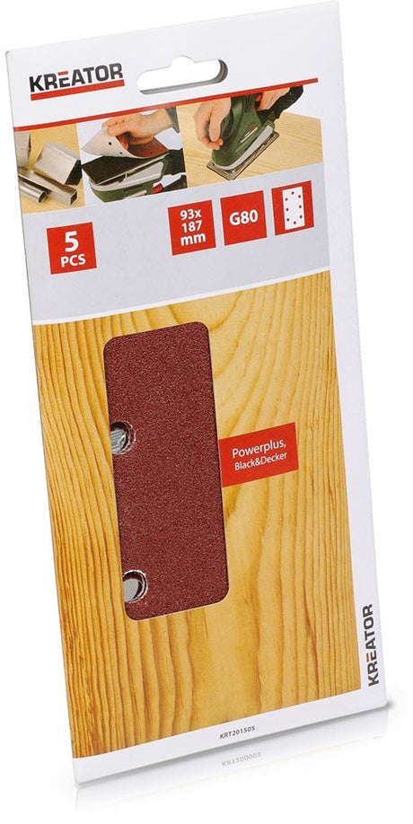 Kreator krt201505 rechteckiges Schleifpapier K80
