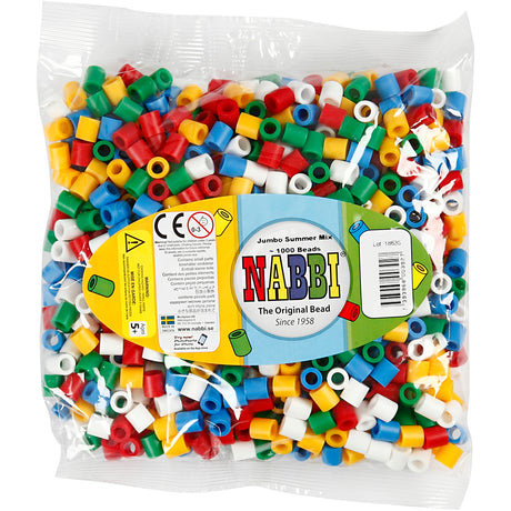 Nabbi https: www.cchobby.nl Bügelperlen-Größe-10x10-mm-Lochgröße-5-5-mm-Jumbo-Standard-Farben-1000-Div-1-Box